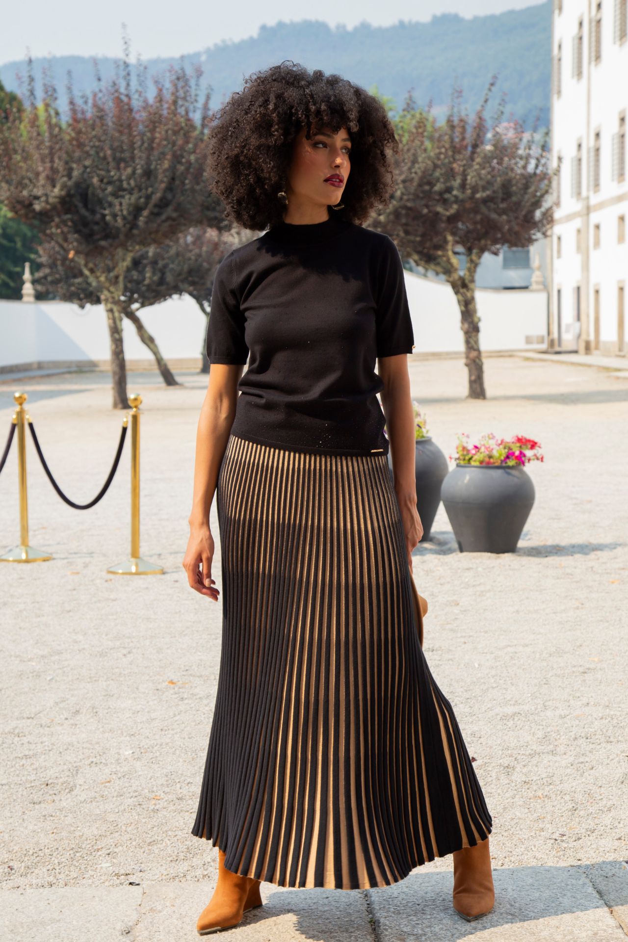 Long knit skirt