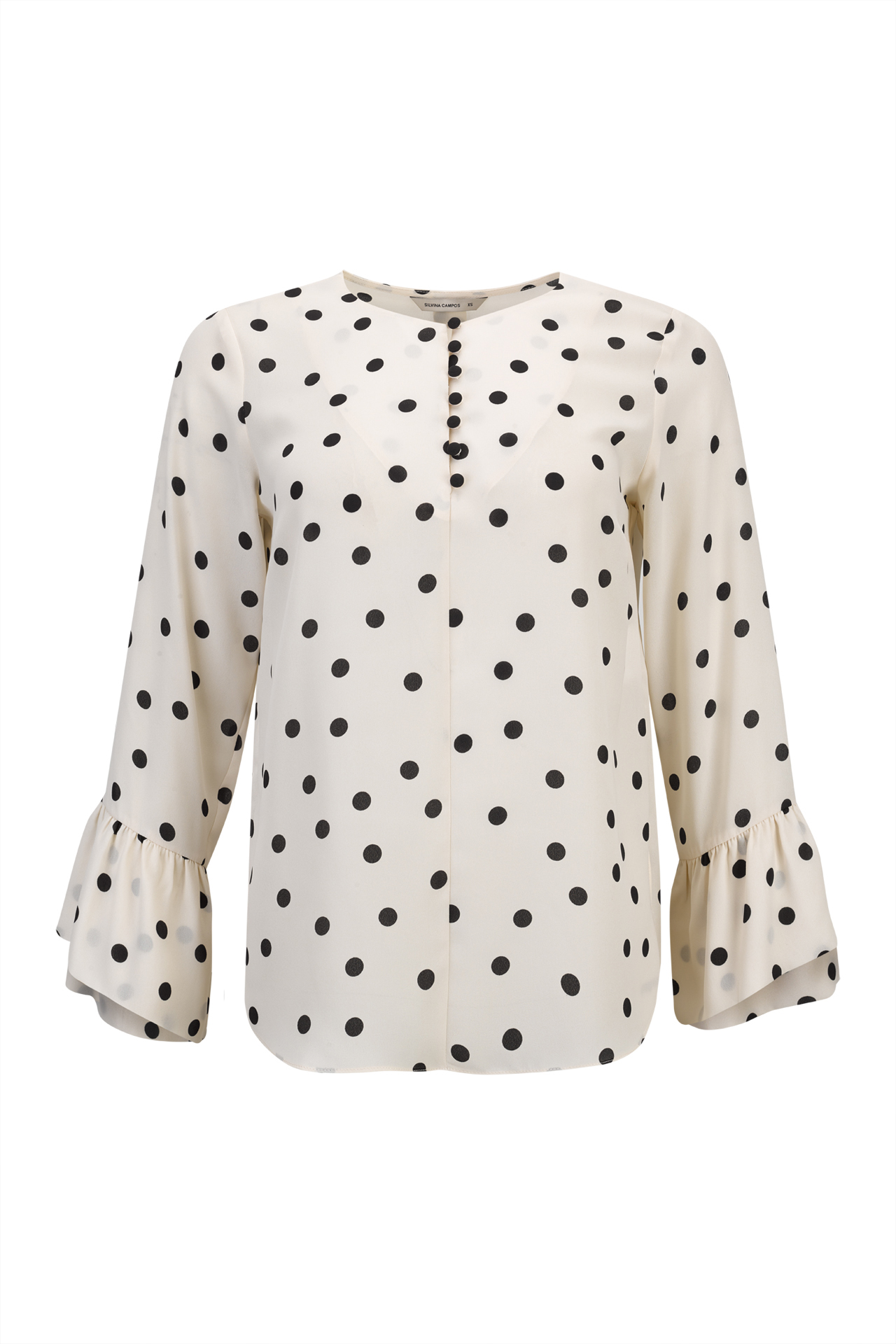 Covered buttons blouse