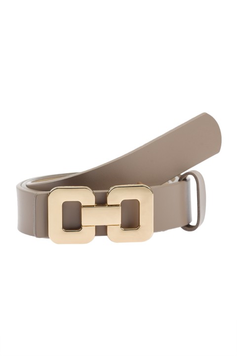 Belt with gold metal buckle