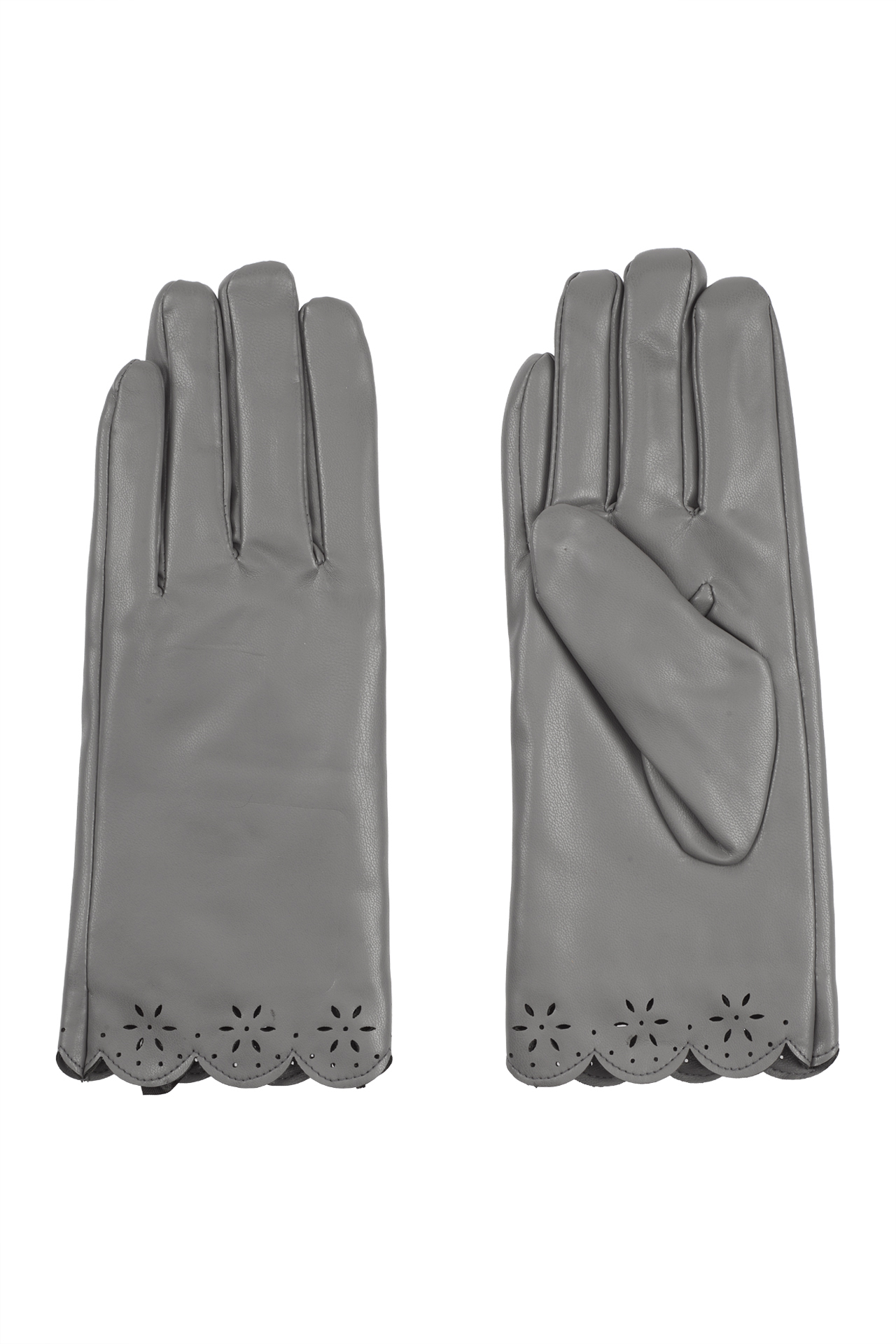 Gloves with laser cut scalloped edge