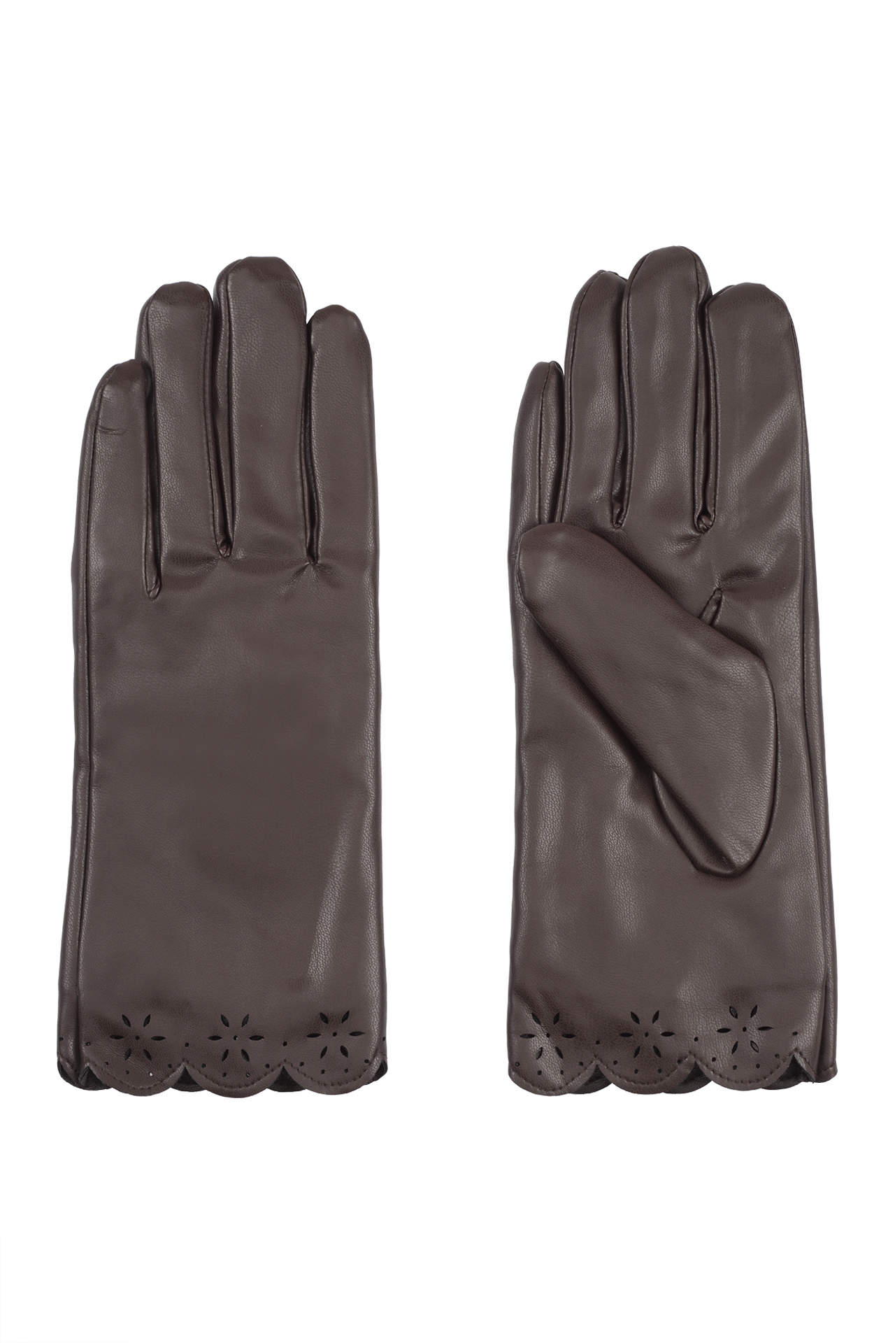 Gloves with laser cut scalloped edge