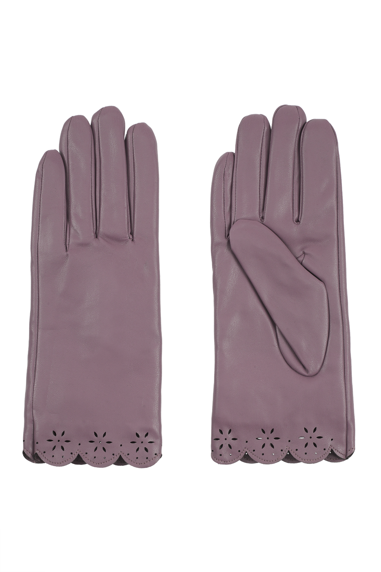 Gloves with laser cut scalloped edge