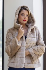Faux fur coat with hood