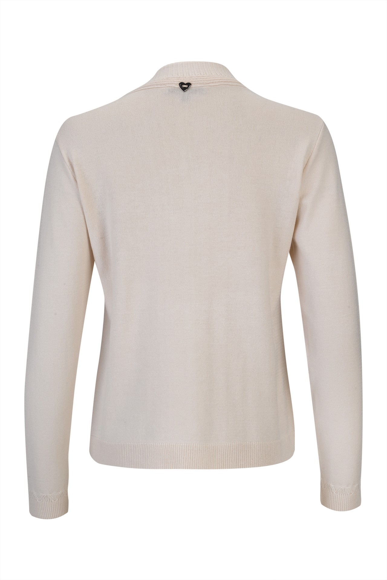 Knitted jumper with twisted collar