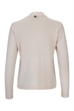 Knitted jumper with twisted collar
