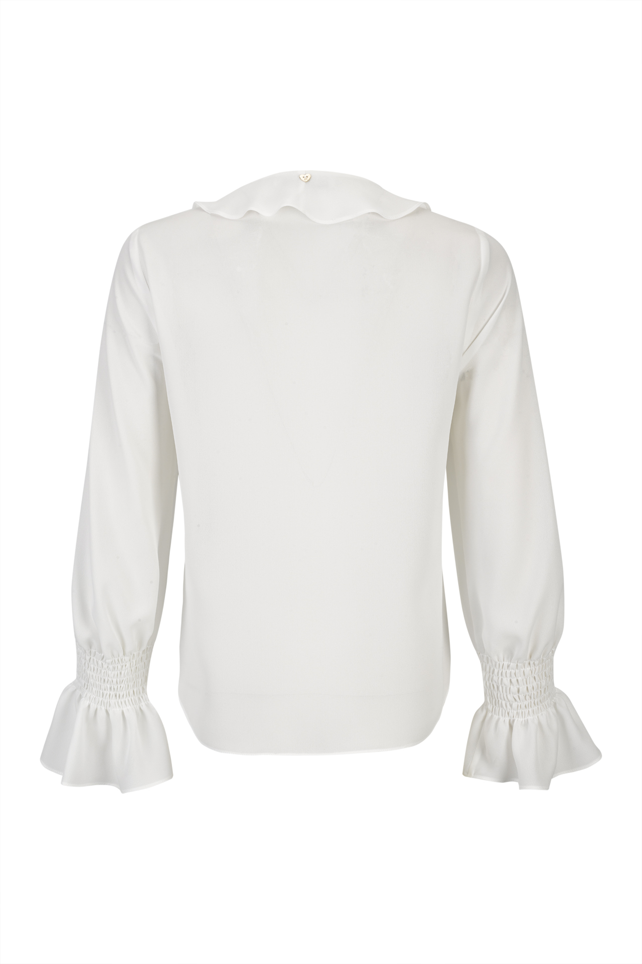 Blouse with ruffles and elasticated cuffs
