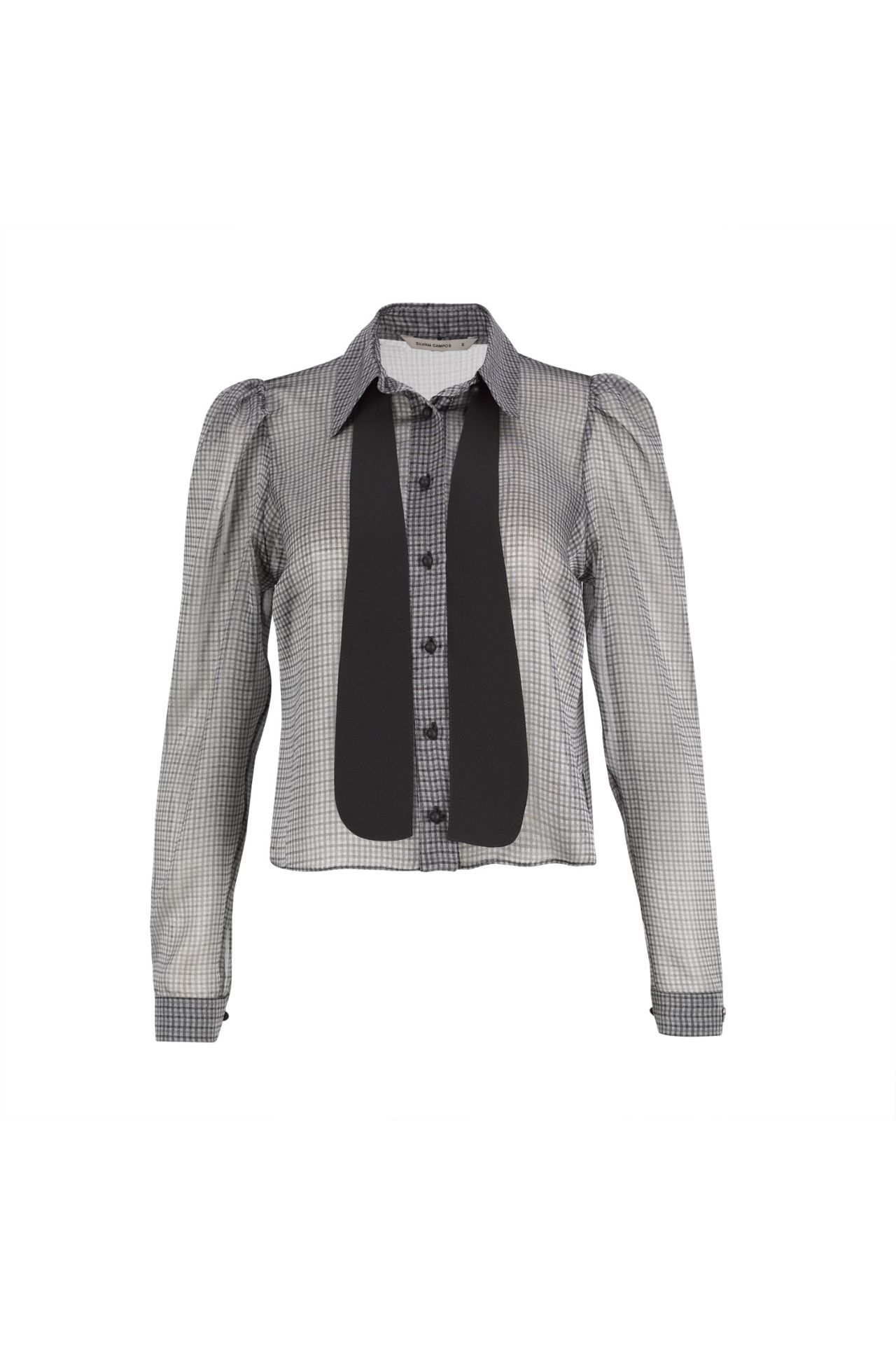 Blusa transparente a cuadros