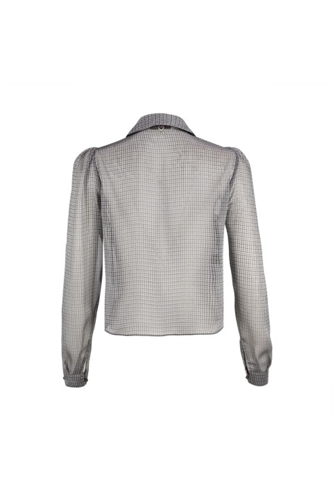 Blusa transparente a cuadros 