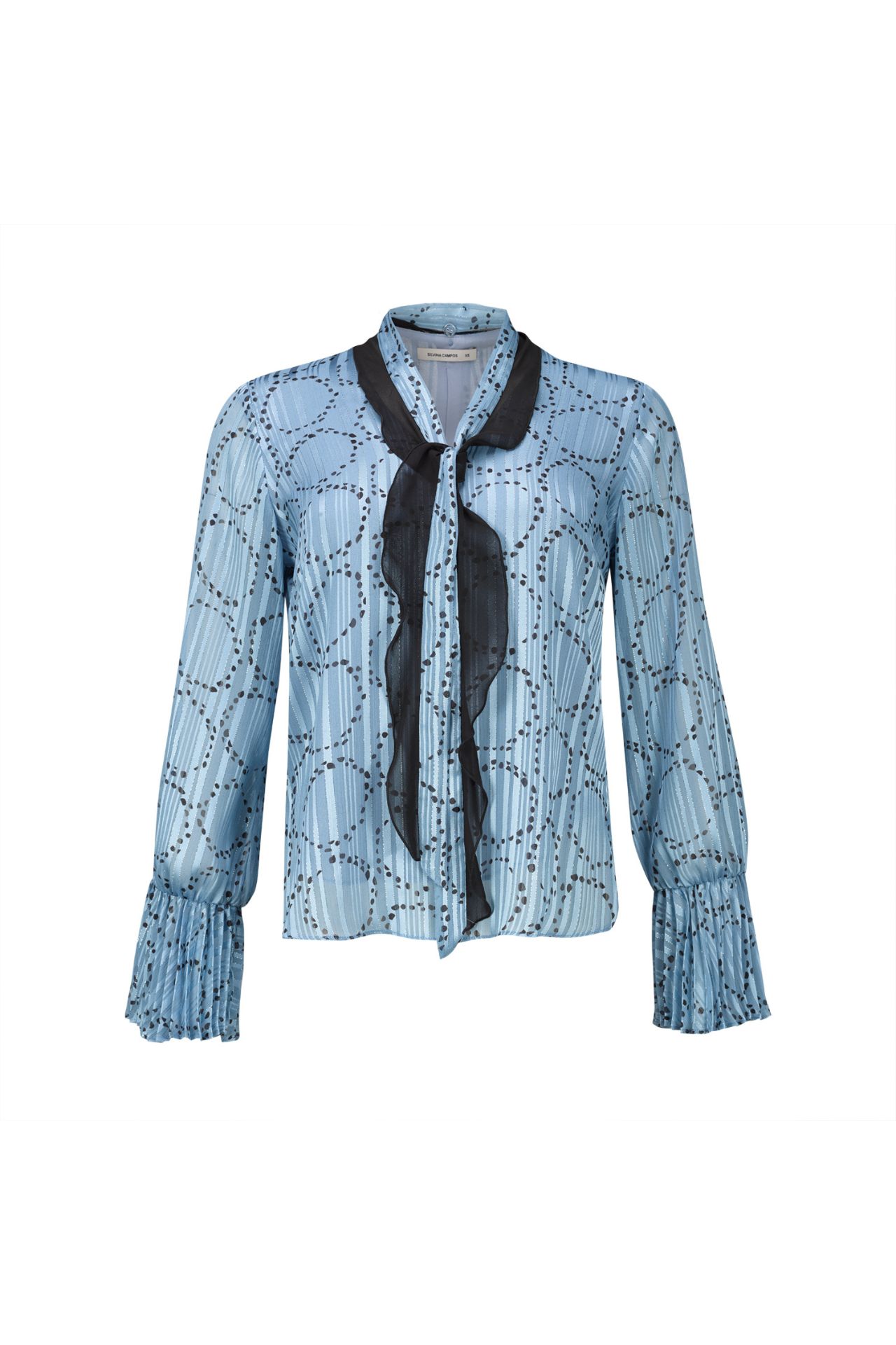 Túnica de mangas largas con puños plisados