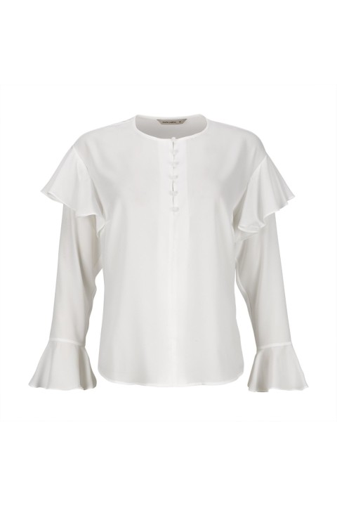 Tnica de manga larga y botones forrados