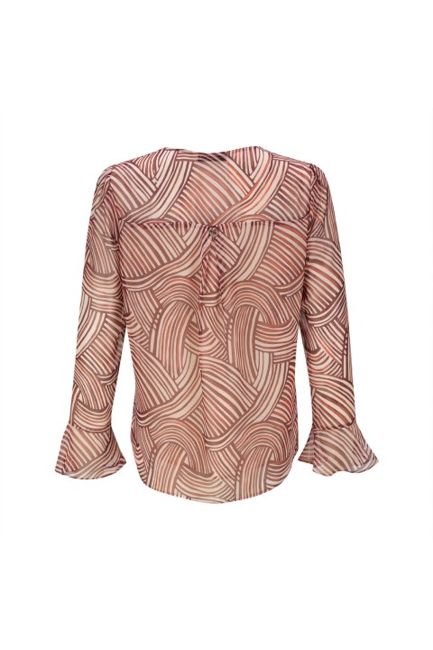 Tnica de escote redondo con botones forrados