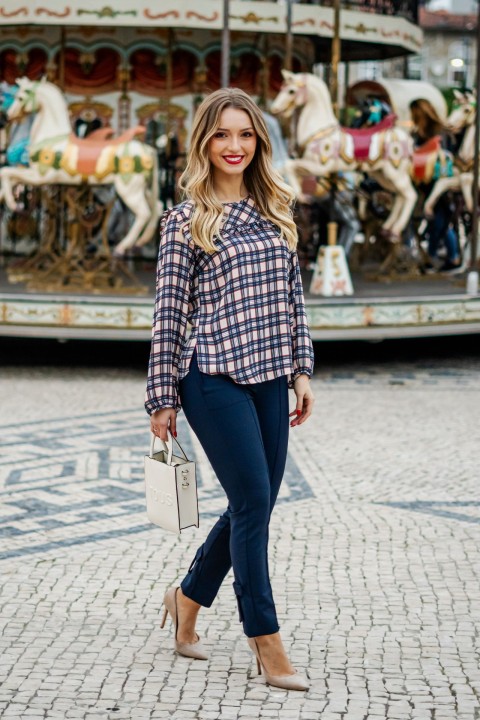 Tnica estampada con escote redondo