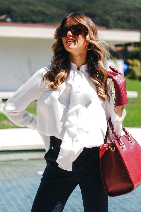 Guantes con pespuntes