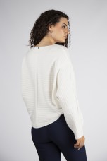 Wide-sleeved knitted jumper