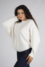 Wide-sleeved knitted jumper