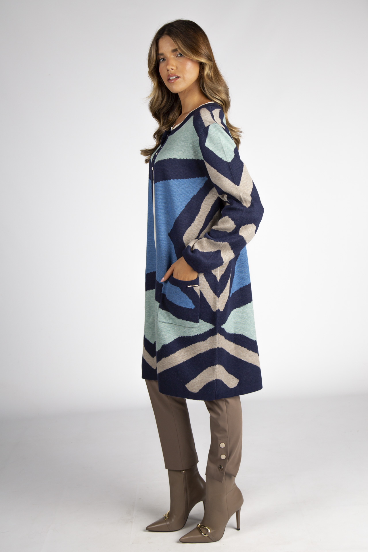 Cárdigan estampado geométrico