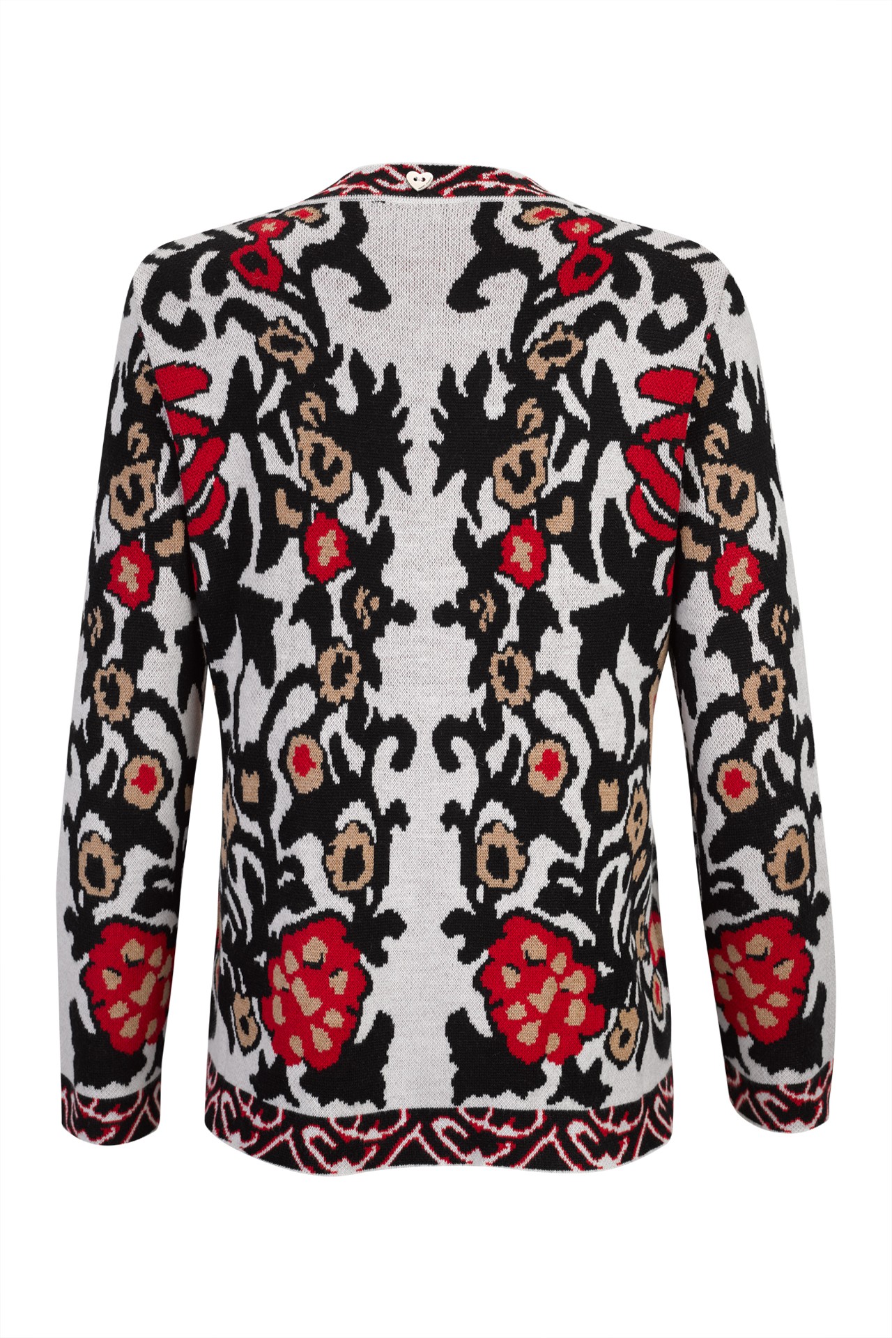 Graphic pattern knitted jacket