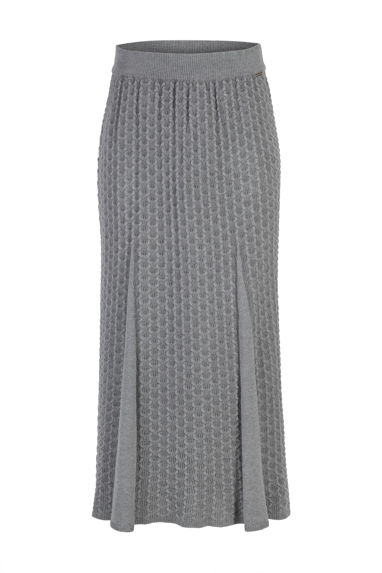 Long skirt with embossed pattern