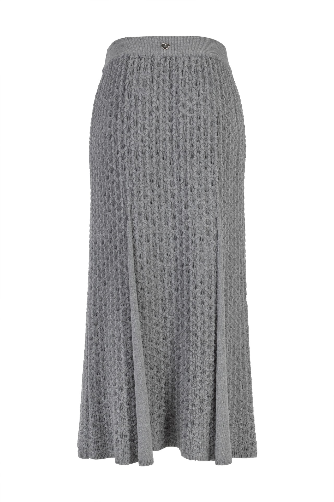 Long skirt with embossed pattern