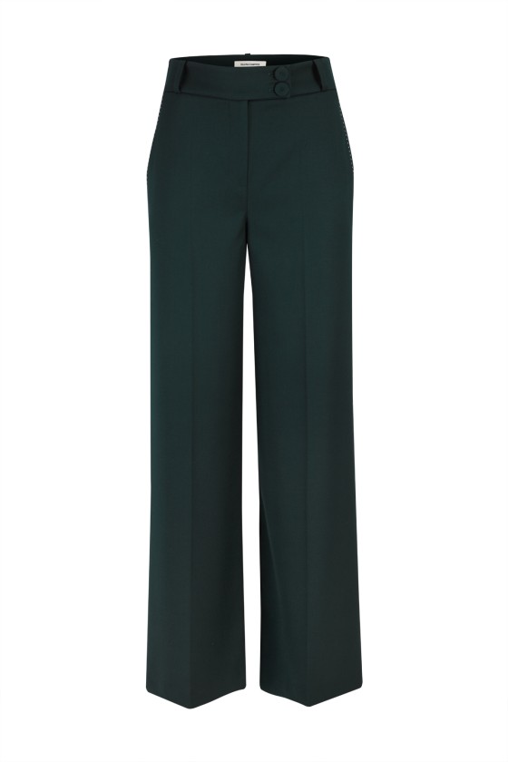 Pantalones con pespuntes a contraste