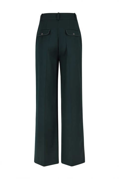 Calças largas com pespontos Calças largas com pespontos