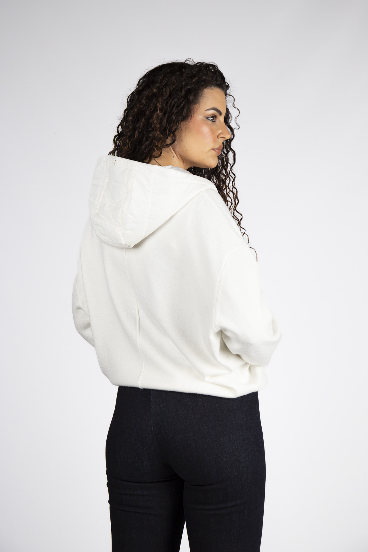 Bomber-style jacket with hood