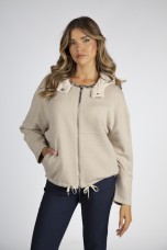 Bomber-style jacket with hood