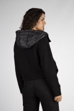 Bomber-style jacket with hood