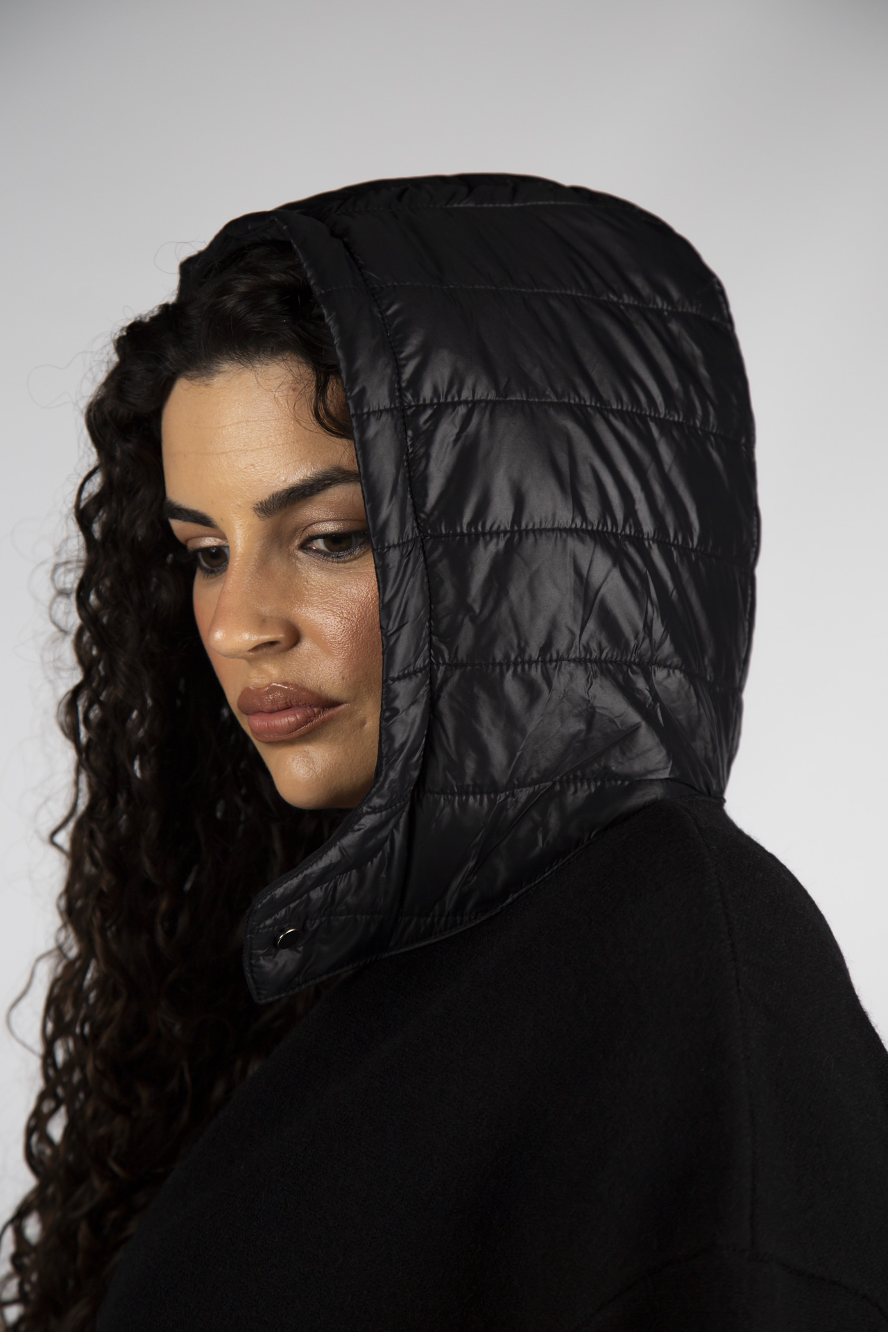 Bomber-style jacket with hood