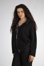 Bomber-style jacket with hood