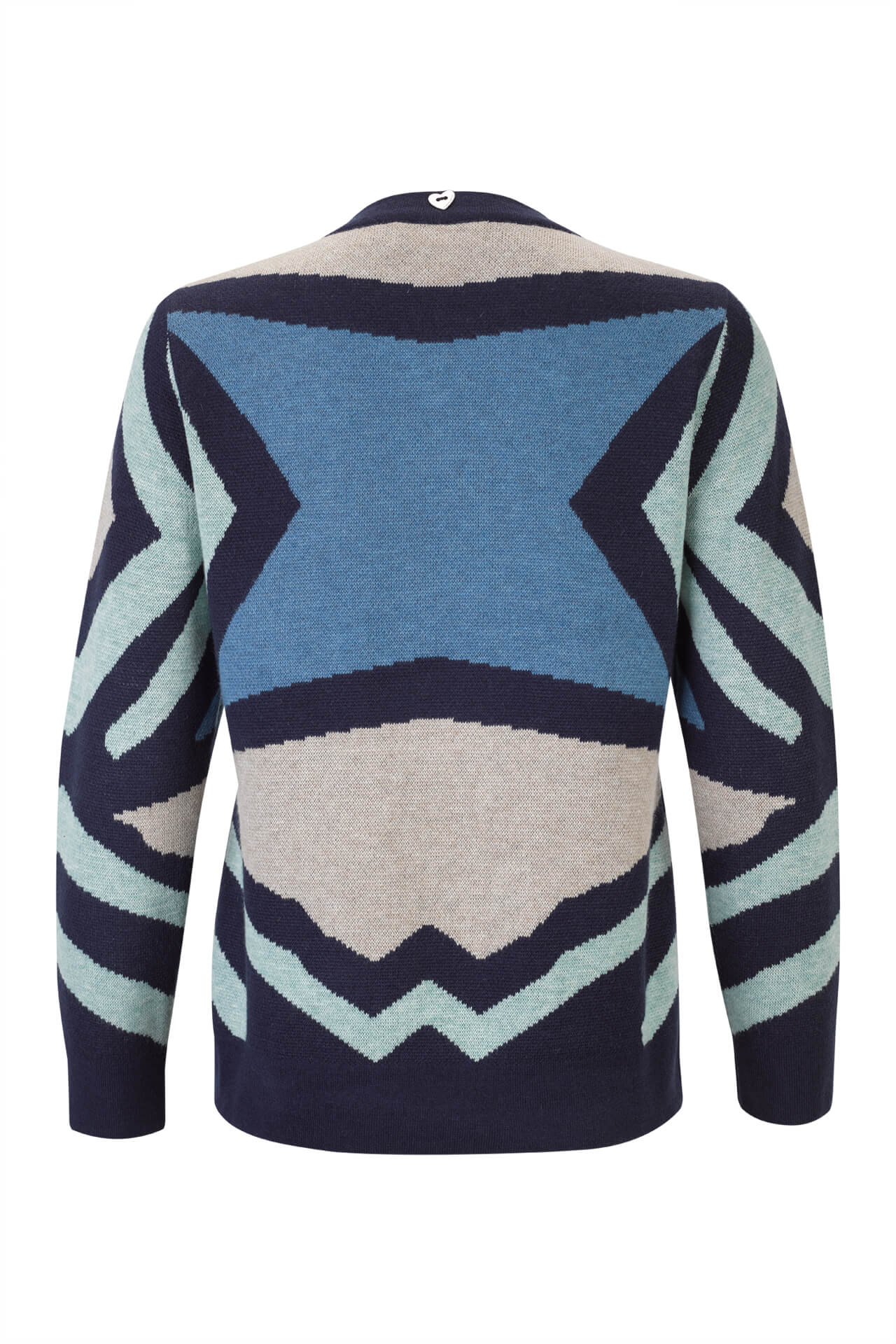 Geometric pattern knitted jumper