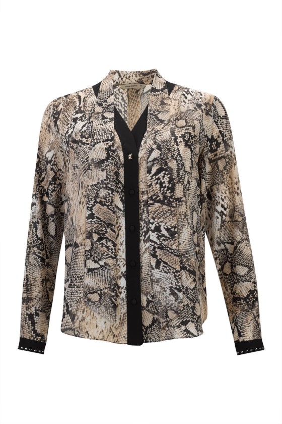 Blusa con escote en V y lazada