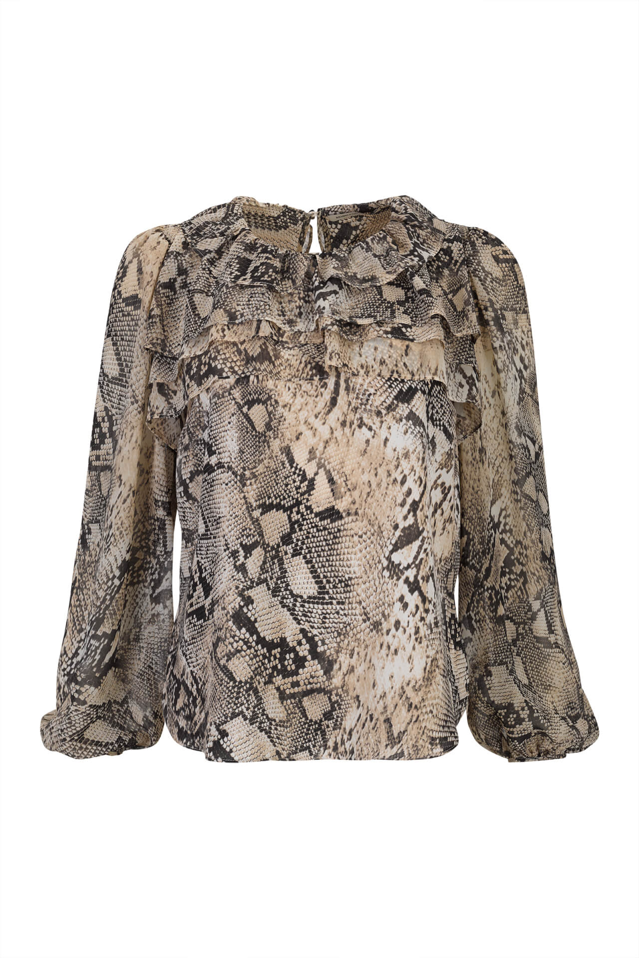 Blouse with 3-layer collar