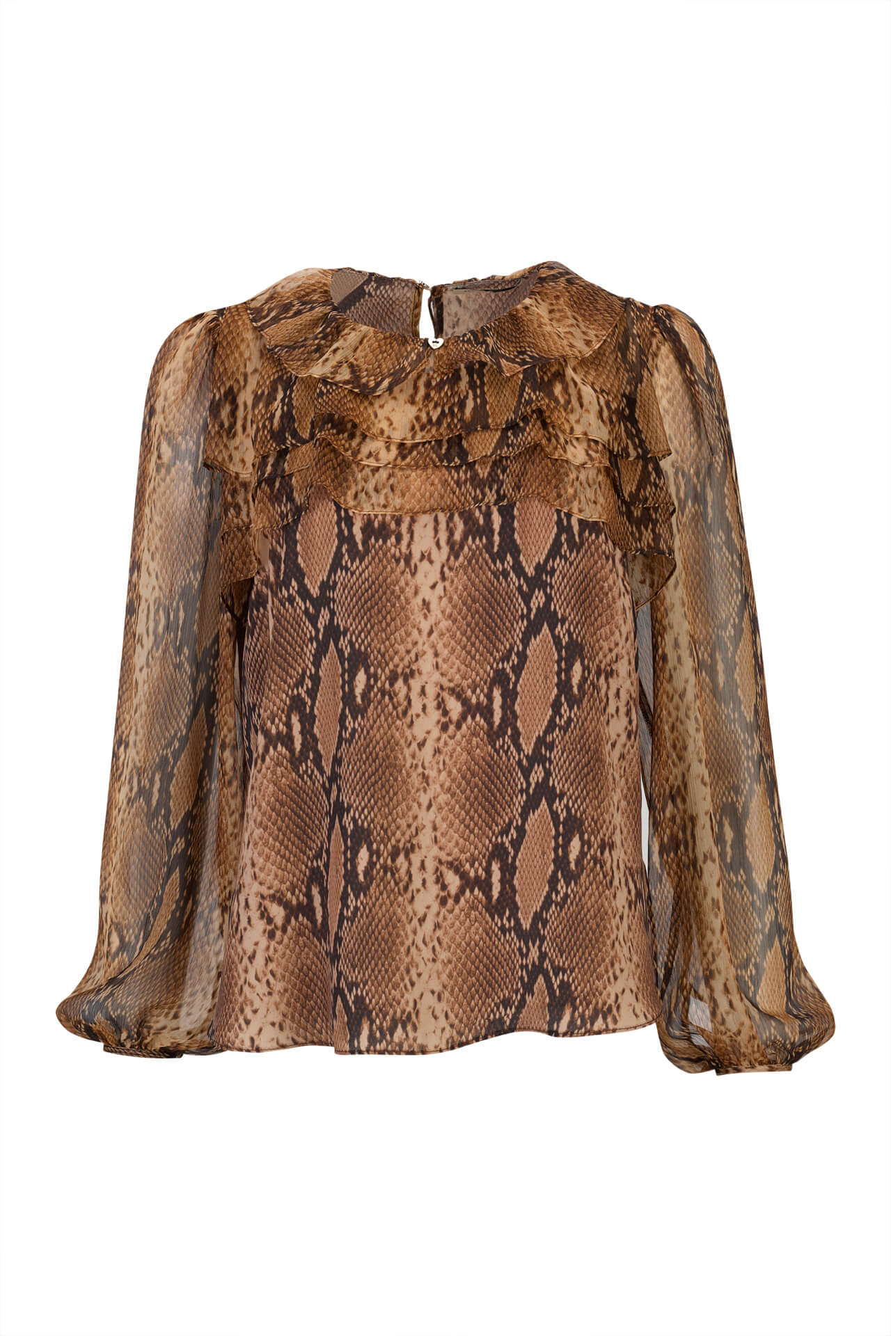 Blouse with 3-layer collar