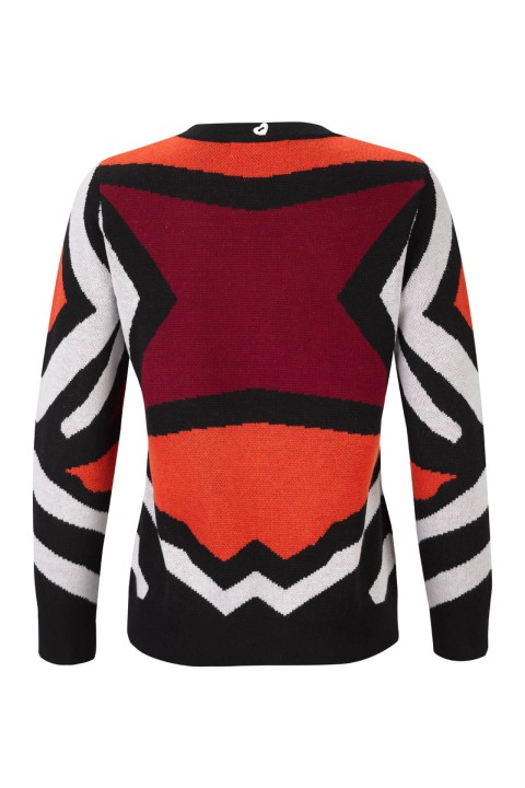 Geometric pattern knitted jumper