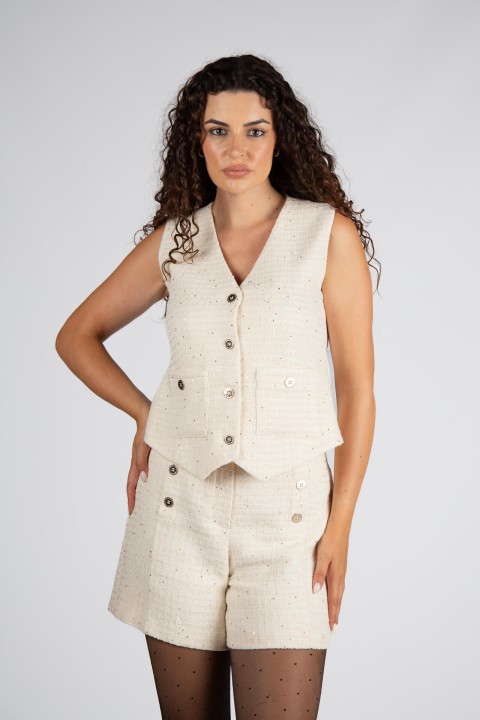 Tweed-look waistcoat