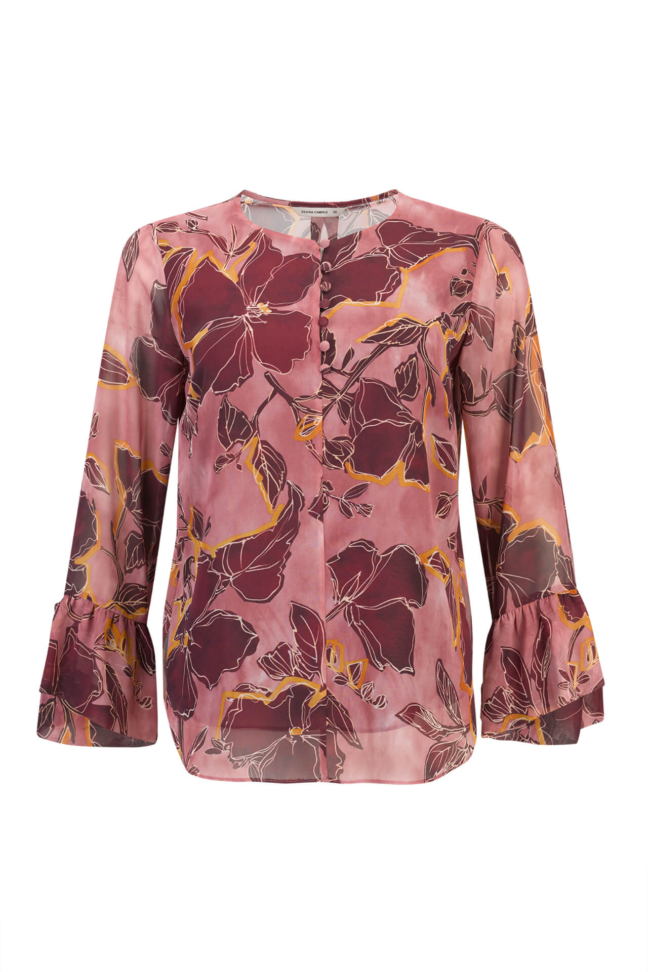 Túnica de botões forrados