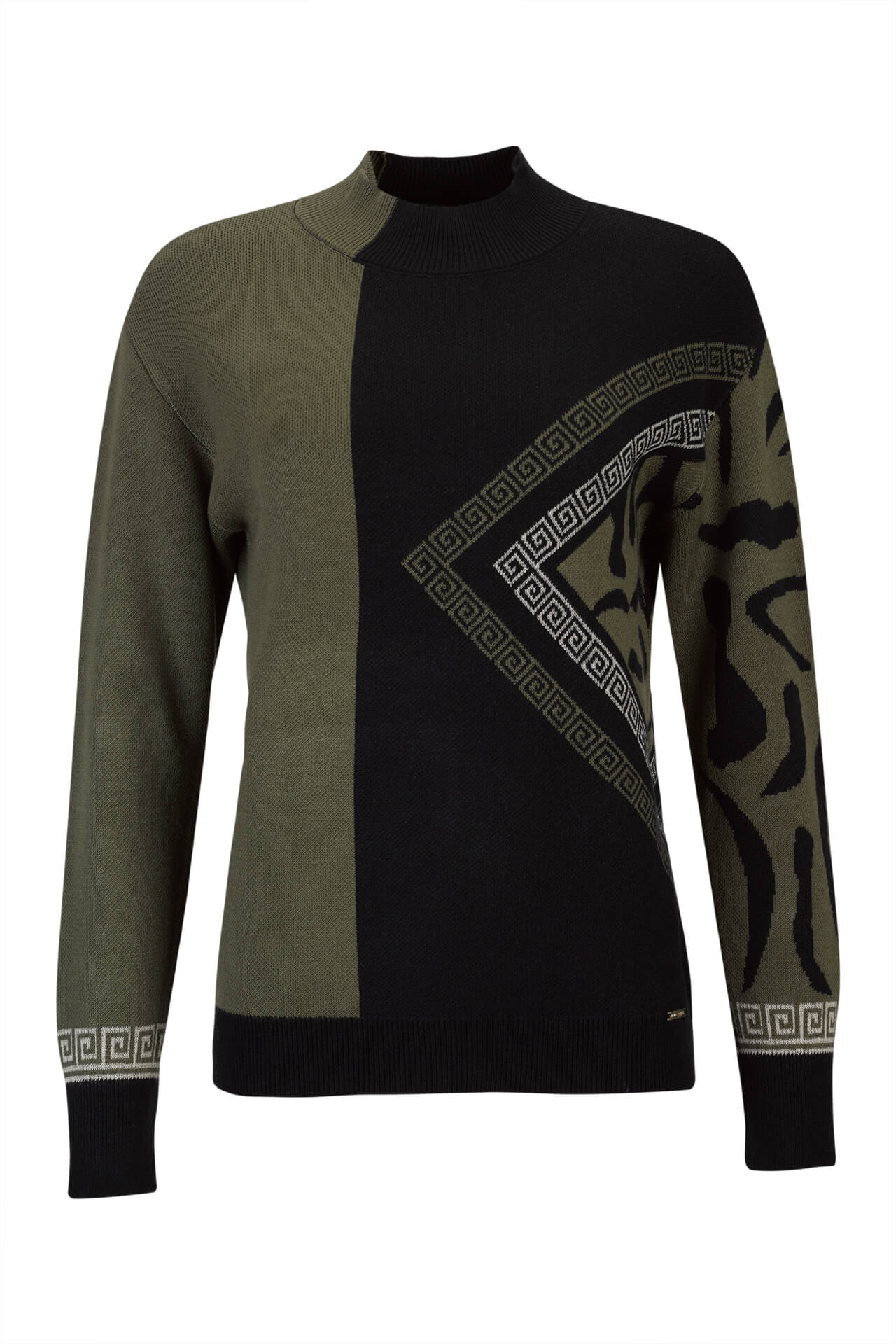 Mock-neck knitted jumper