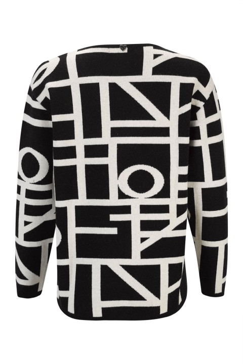Camisola de malha padrão gráfico Camisola de malha padrão gráfico