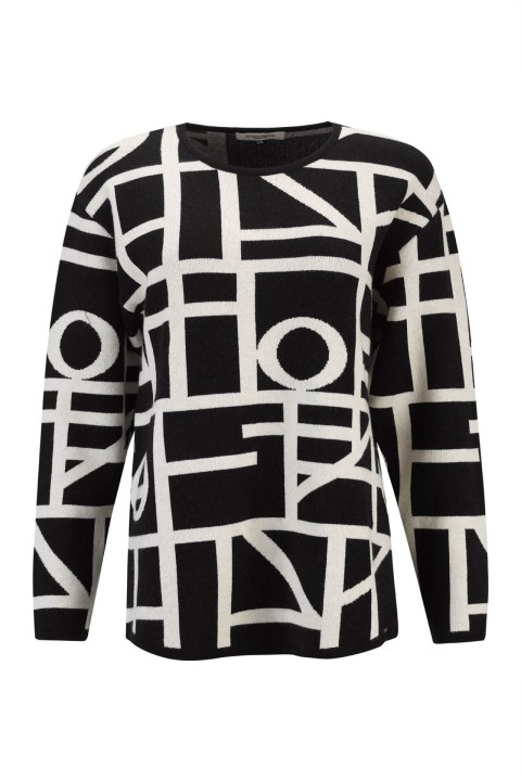 Camisola de malha padrão gráfico Camisola de malha padrão gráfico