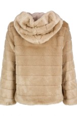 Faux fur coat with hood