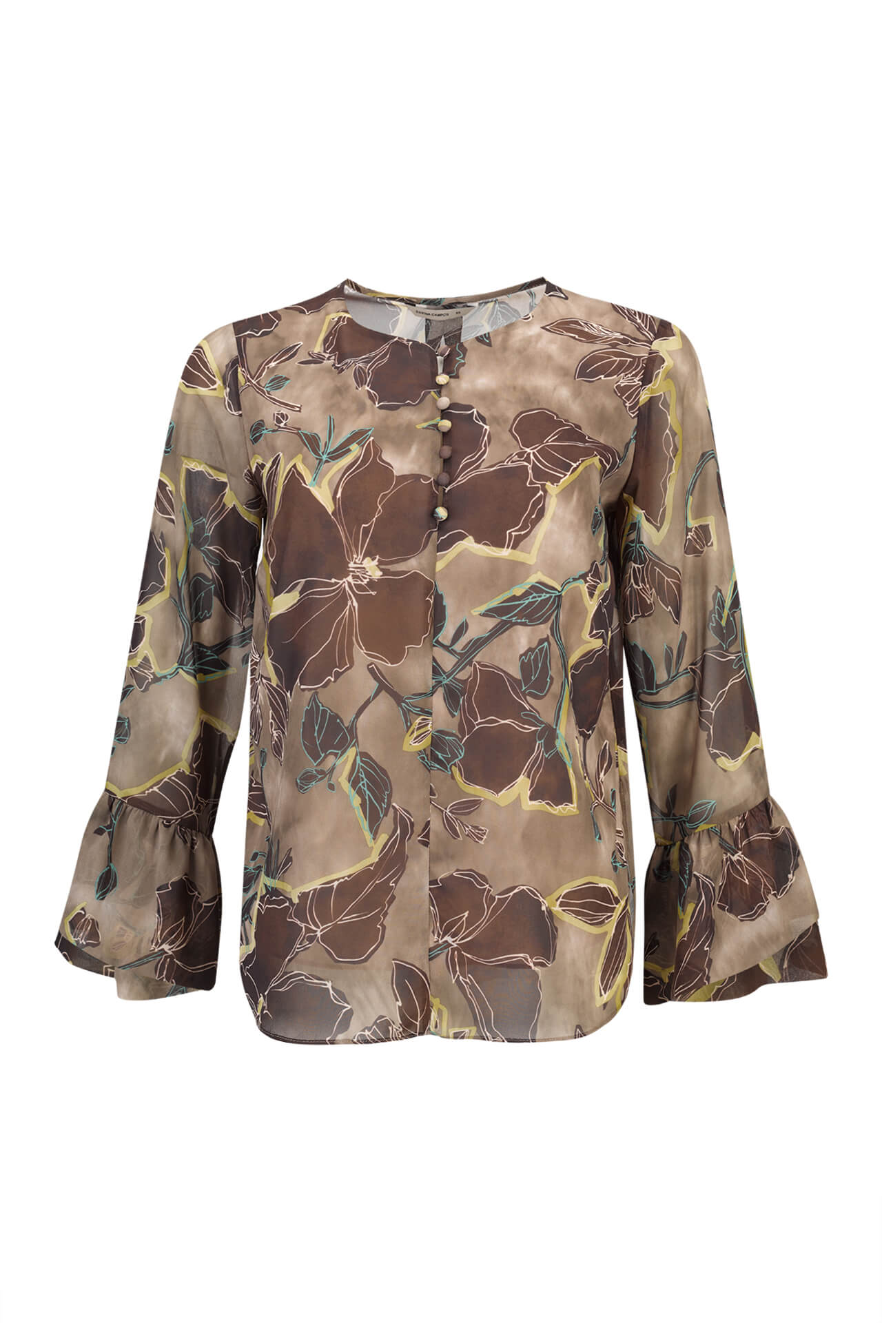 Covered buttons blouse