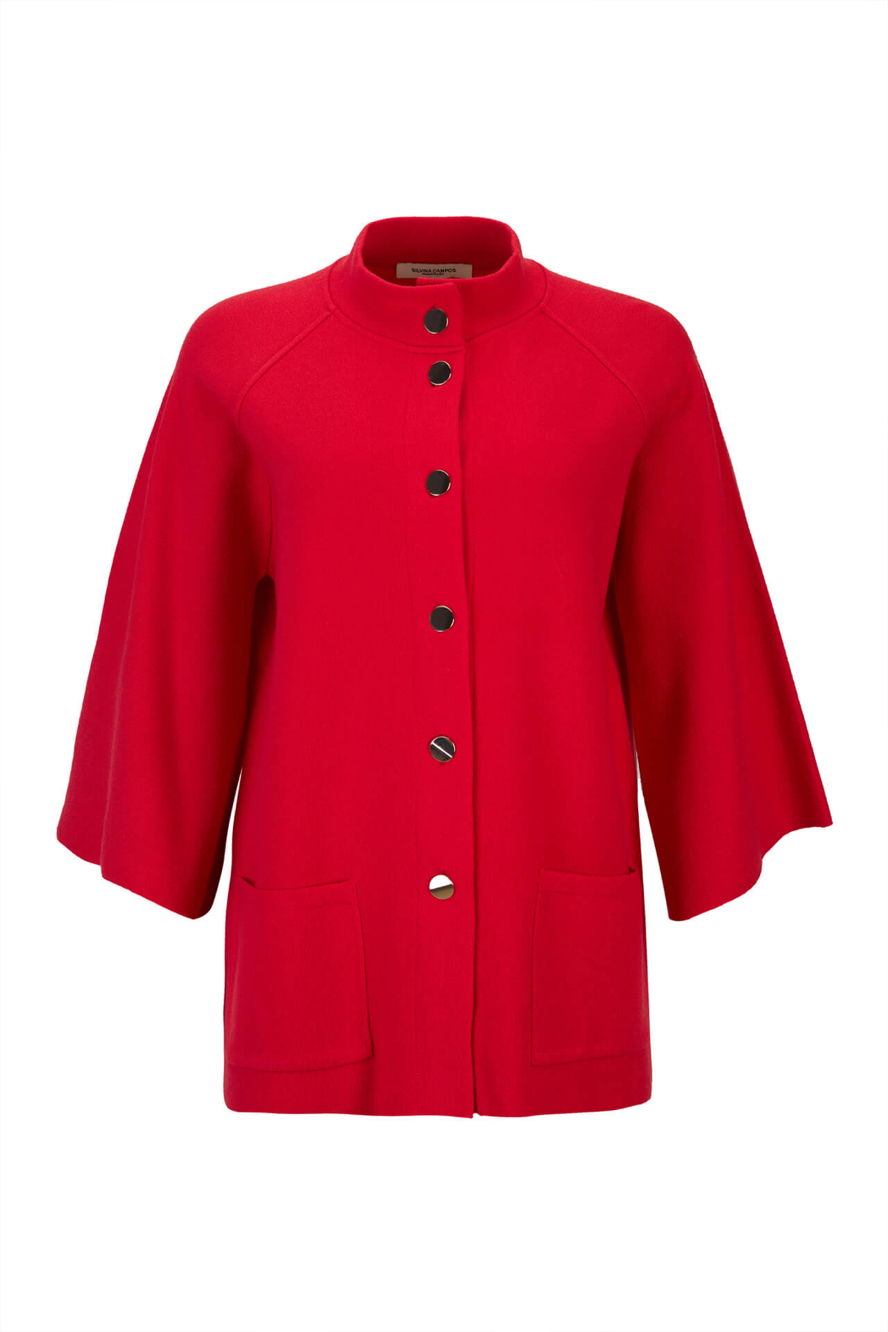 Knitted jacket with 6 metal buttons