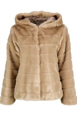 Faux fur coat with hood