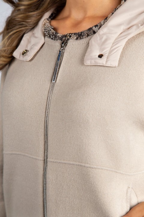 Bomber-style jacket with hood