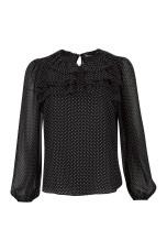 Blouse with 3-layer collar