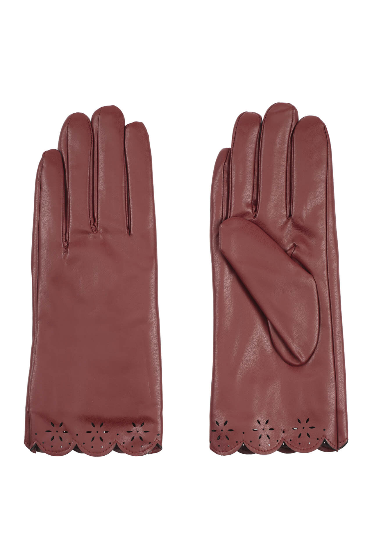 Gloves with laser cut scalloped edge