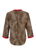 Allover print V neck blouse