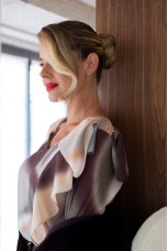 Blouse with shoulder bow