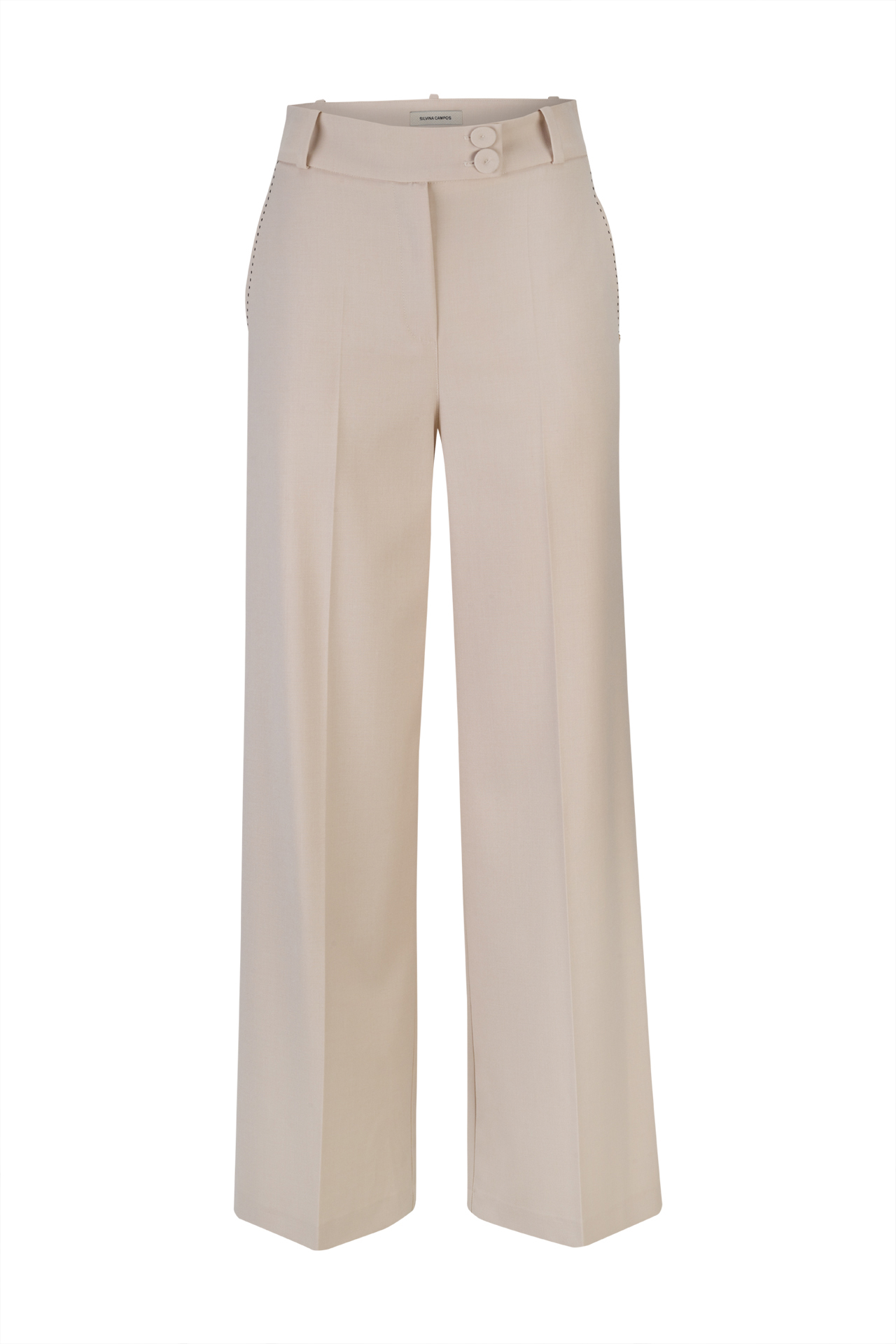 Trousers with contrasting topstitching detail